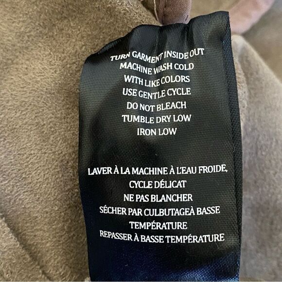 Blank NYC Taupe Faux Leather Suede Open Waterfall Drape Two Way Jacket Sz XS - Picture 11 of 16